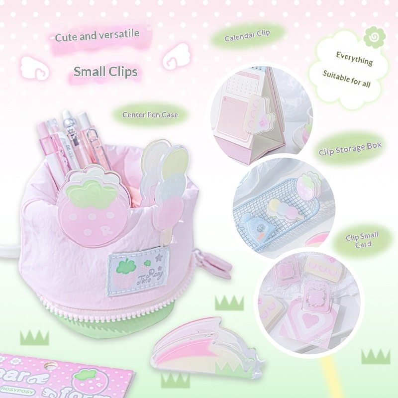 RosyPosy Klip Akrilik Transpar - Binder Clip Assorted ulasan dan harga