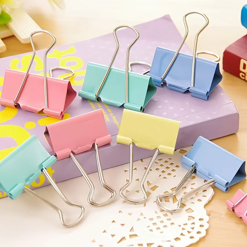 50 buah, warna acak, klip berb - Binder Clip Assorted ulasan dan harga